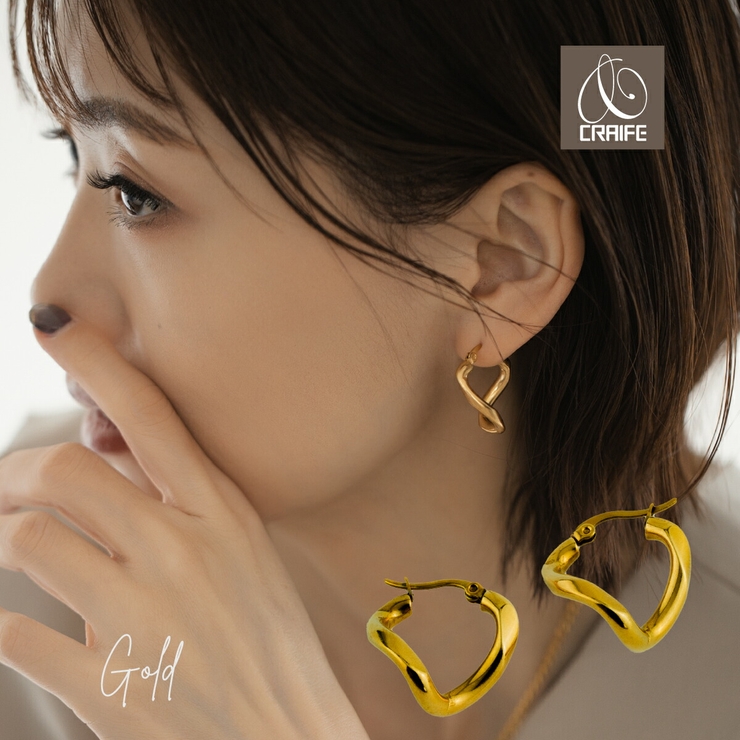 【CRAIFE】フープピアス 金属アレルギー対応 両耳セット | CRAIFE | 詳細画像1 