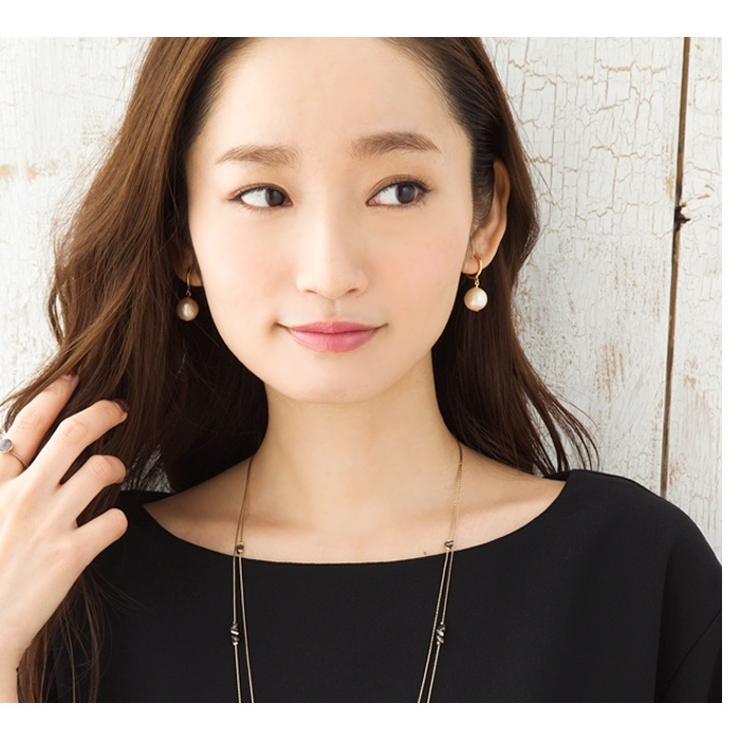 イヤリング 一粒フープイヤリング 18kコーティング | CREAM-DOT | 詳細画像5 