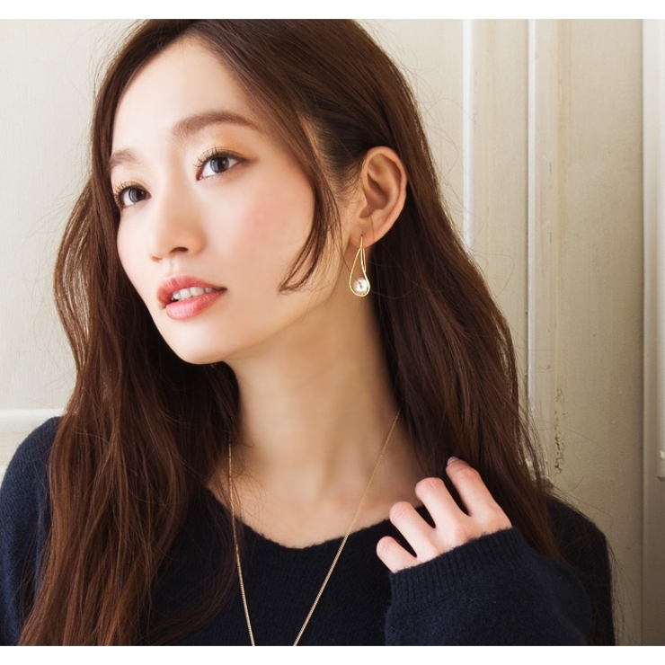 ピアス 一粒パール ワイヤーフレーム | CREAM-DOT | 詳細画像5 