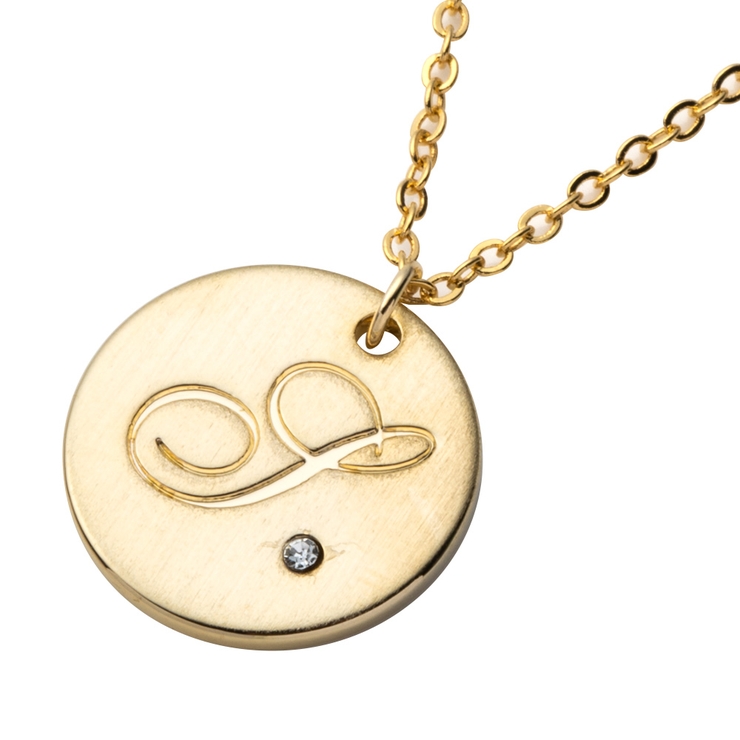 ゴールド：S | ネックレス イニシャル ビジュー | CREAM-DOT