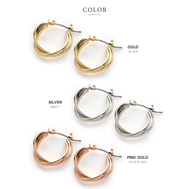 ピアス フープピアス 18kコーティング | CREAM-DOT | 詳細画像4 