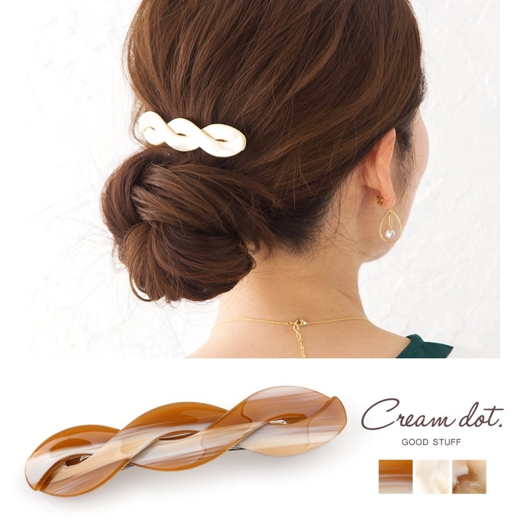 バレッタ ヘアクリップ くるりんぱ 品番 Crma Cream Dot クリームドット のレディースファッション通販 Shoplist ショップリスト