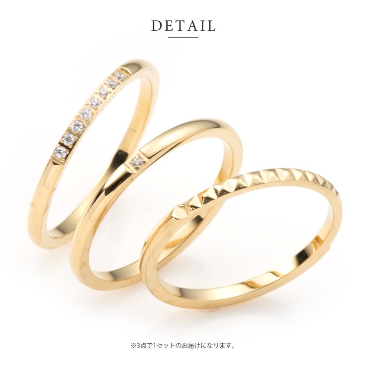 ステンレス製 3点セット リング[品番：CRMA0005461]｜CREAM-DOT