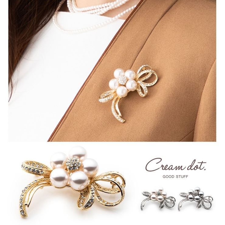 【楽ギフ_包装】 ブローチ フォーマル 卒業式[品番：CRMA0006930]｜CREAM-DOT アクセサリー