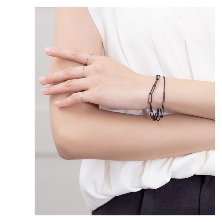 ブレスレット レディース ブラックプレーティング | CREAM-DOT | 詳細画像6 