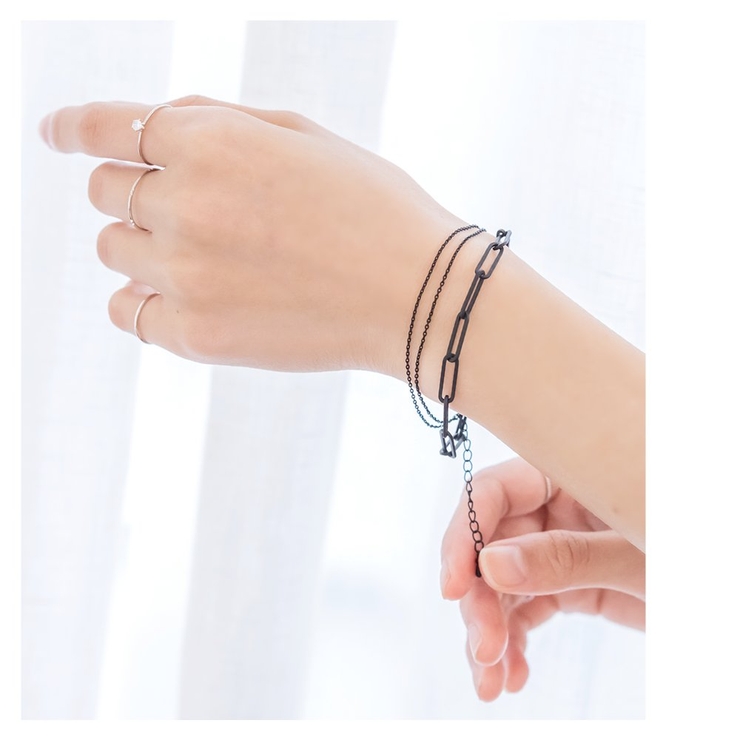 ブレスレット レディース ブラックプレーティング | CREAM-DOT | 詳細画像8 