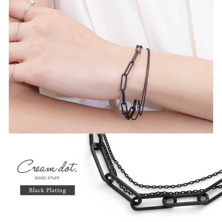 ブレスレット レディース ブラックプレーティング | CREAM-DOT | 詳細画像1 