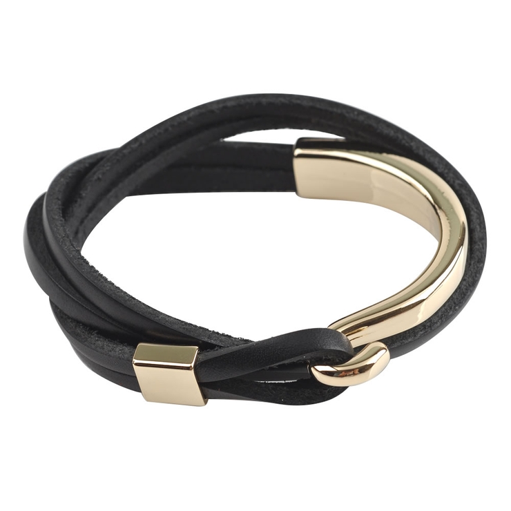 ブラック | ブレスレット 本革 牛革 | CREAM-DOT