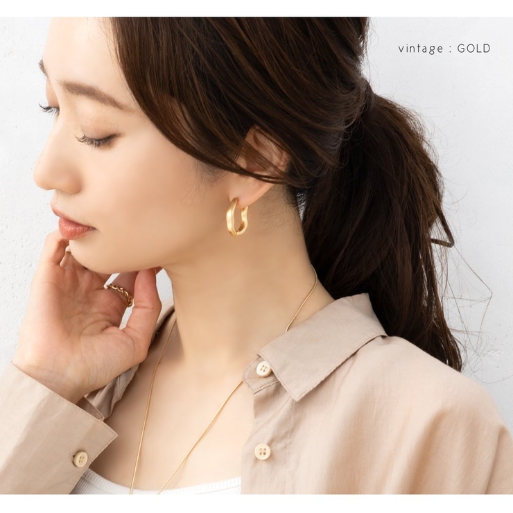ピアス フープピアス 金属アレルギー[品番：CRMA0009424]｜CREAM