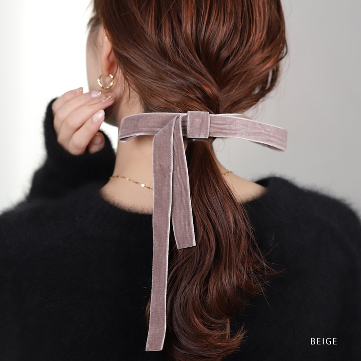 バレッタ ベロア リボン | CREAM-DOT | 詳細画像8 