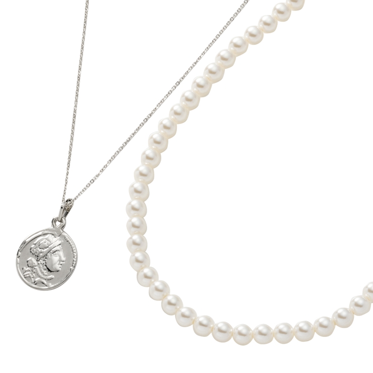 シルバー | 2点セット ネックレス 金属アレルギー | CREAM-DOT