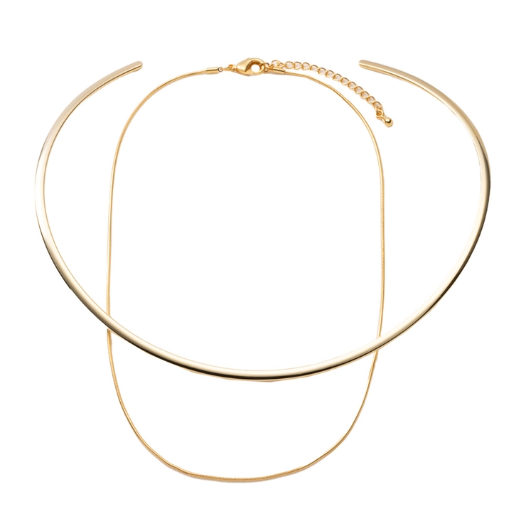 B：ゴールド | 2点セット チョーカー チェーン | CREAM-DOT