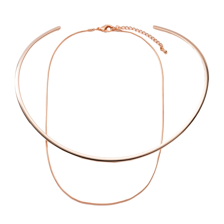 B：ピンクゴールド | 2点セット チョーカー チェーン | CREAM-DOT