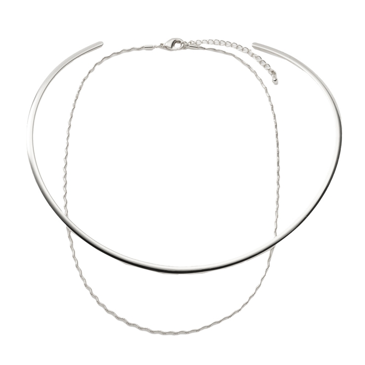 C：シルバー | 2点セット チョーカー チェーン | CREAM-DOT