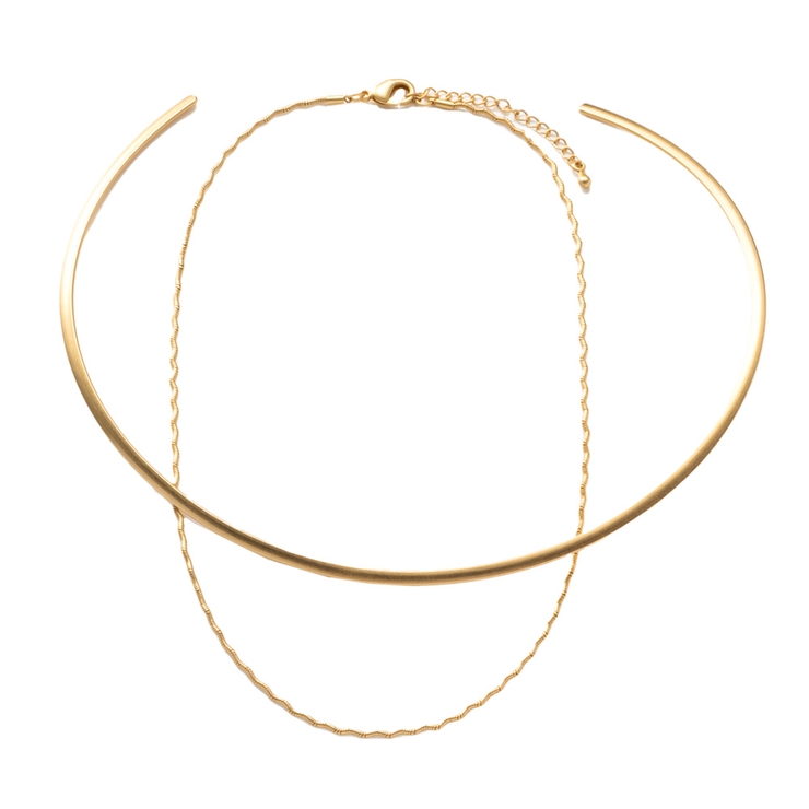 C：ヴィンテージゴールド | 2点セット チョーカー チェーン | CREAM-DOT