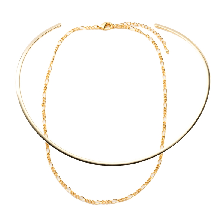 D：ゴールド | 2点セット チョーカー チェーン | CREAM-DOT