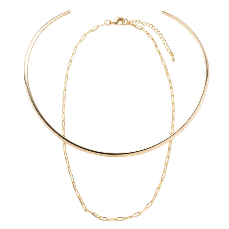 A：ゴールド | 2点セット チョーカー チェーン | CREAM-DOT