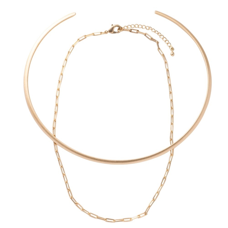 A：ヴィンテージゴールド | 2点セット チョーカー チェーン | CREAM-DOT