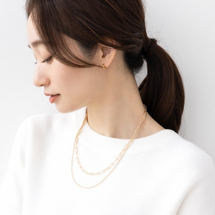 ステンレス製 2点セット ネックレス[品番：CRMA0009356]｜CREAM