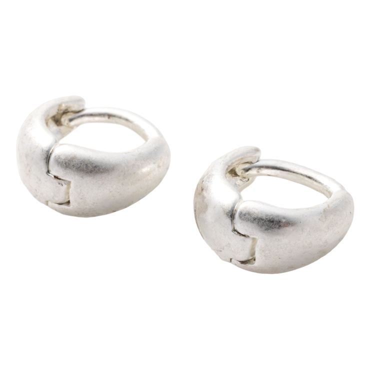 ヴィンテージシルバー | 金属アレルギー対応 ピアス フープピアス | CREAM-DOT