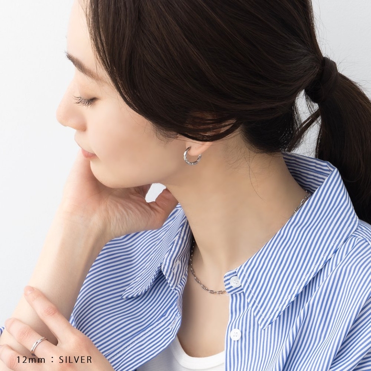 ステンレス製 ピアス フープピアス | CREAM-DOT | 詳細画像9 