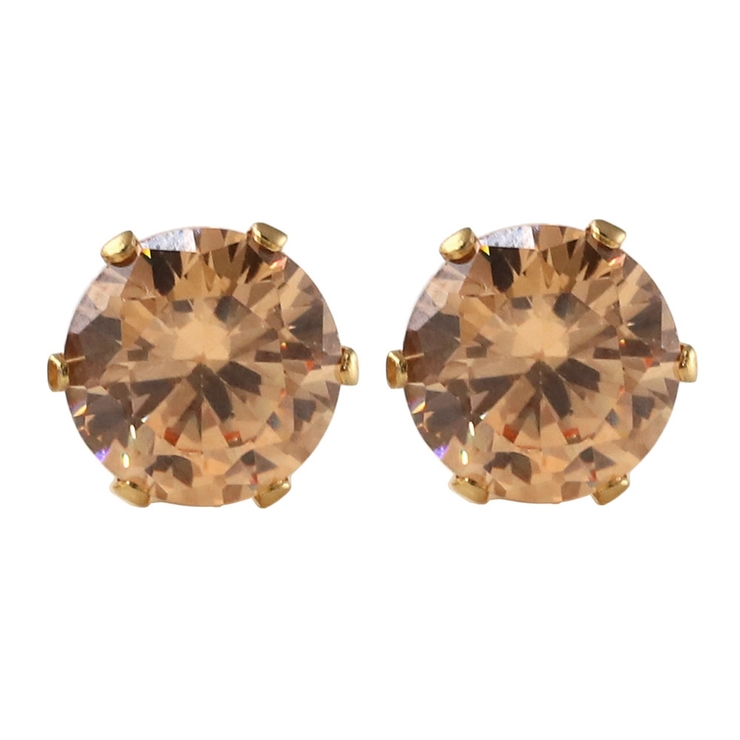 ラウンド：ベージュ×ゴールド | ステンレス製 ピアス 金属アレルギー | CREAM-DOT