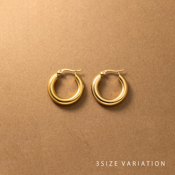 ステンレス製 選べる3サイズ ピアス | CREAM-DOT | 詳細画像1 