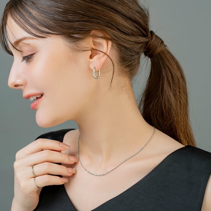 ピアス フープピアス 18kコーティング | CREAM-DOT | 詳細画像8 