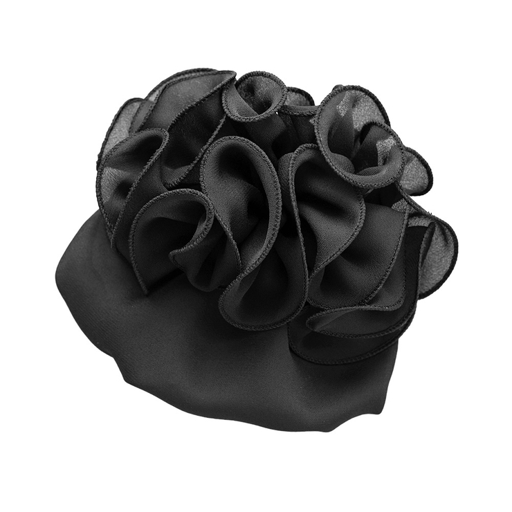 ブラック | シニヨンネット フリル 透け感 | CREAM-DOT