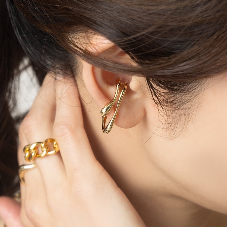 イヤーカフ ダブルライン メタル | CREAM-DOT | 詳細画像1 