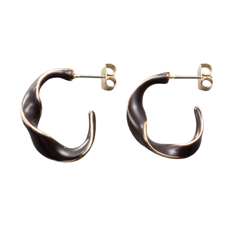 ダークブラウン | ピアス チタンポスト 低アレルギー | CREAM-DOT