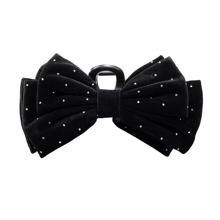 ブラック | バンスクリップ ヘアクリップ リボン | CREAM-DOT