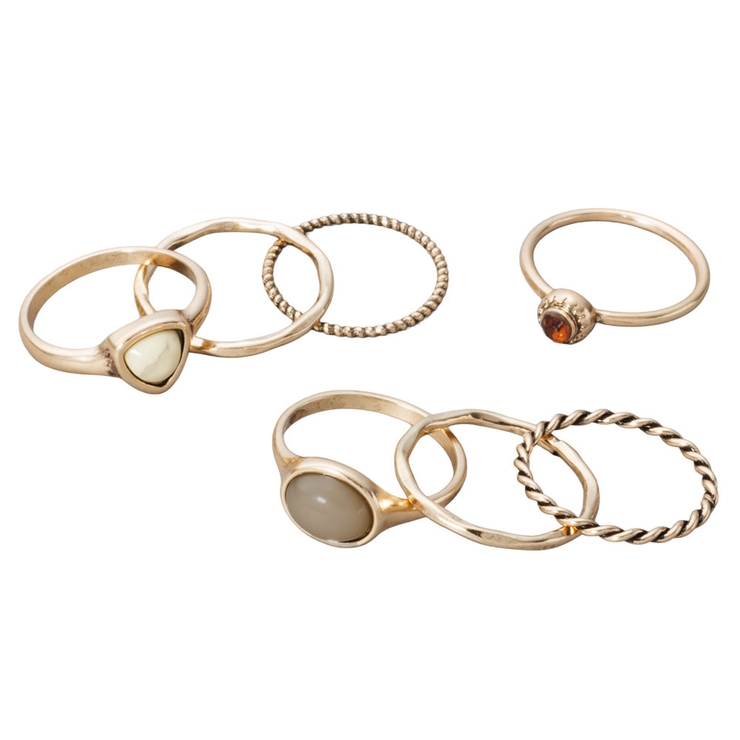 ゴールド | 金属アレルギー対応 7点セット リング | CREAM-DOT