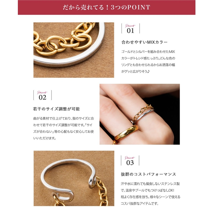 サージカルステンレス 金属アレルギー対応 リング | CREAM-DOT | 詳細画像3 