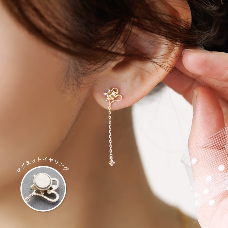 金属アレルギー対応 穴不要 ピアス見え | CREAM-DOT | 詳細画像1 