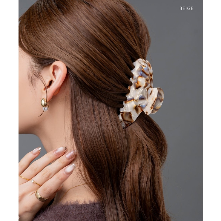 バンスクリップ ヘアクリップ べっ甲風 | CREAM-DOT | 詳細画像9 