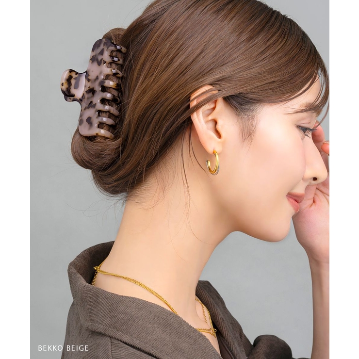 バンスクリップ ヘアクリップ べっ甲風 | CREAM-DOT | 詳細画像8 