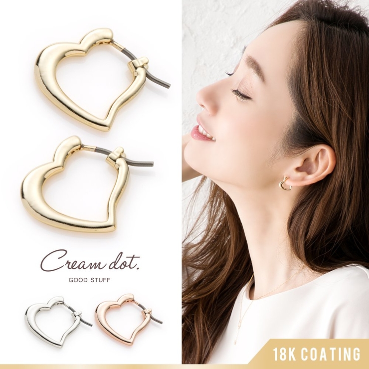 ピアス フープピアス 18kコーティング | CREAM-DOT | 詳細画像1 