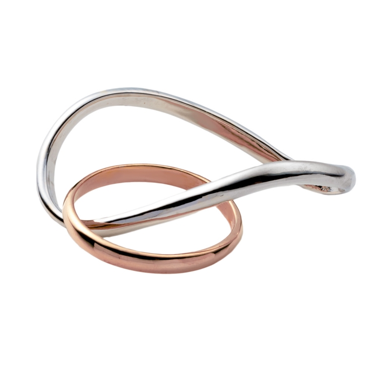 ミックスピンクゴールド | ダブルフィンガーリング 指輪 レディース | CREAM-DOT