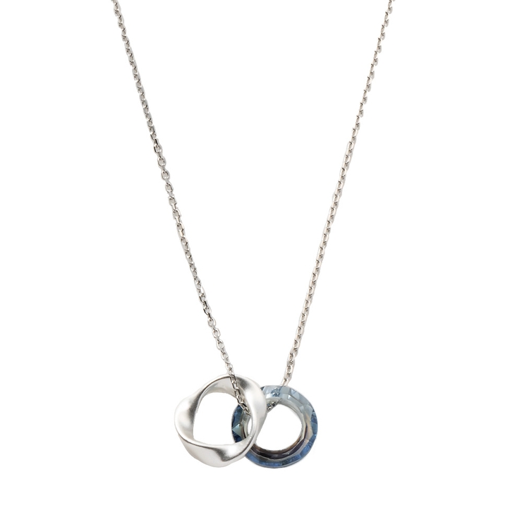 シルバー×ネイビー | ネックレス ロングネックレス レディース | CREAM-DOT