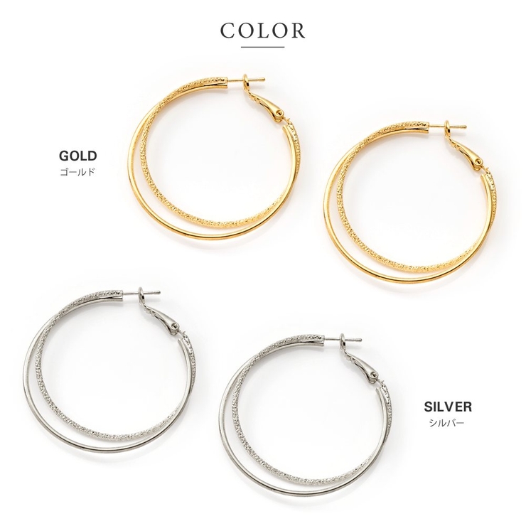 ピアス フープピアス 大ぶりピアス | CREAM-DOT | 詳細画像4 