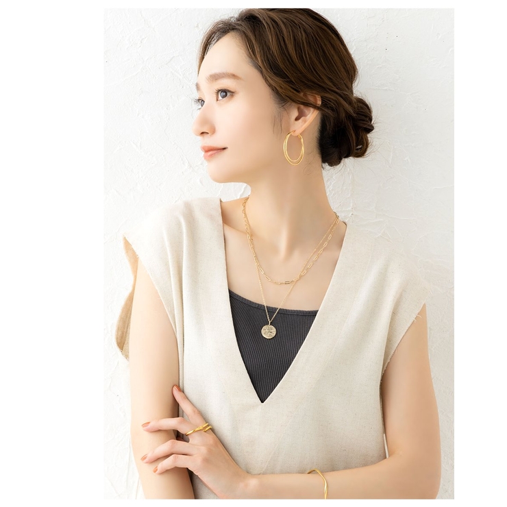 ピアス フープピアス 大ぶりピアス | CREAM-DOT | 詳細画像7 