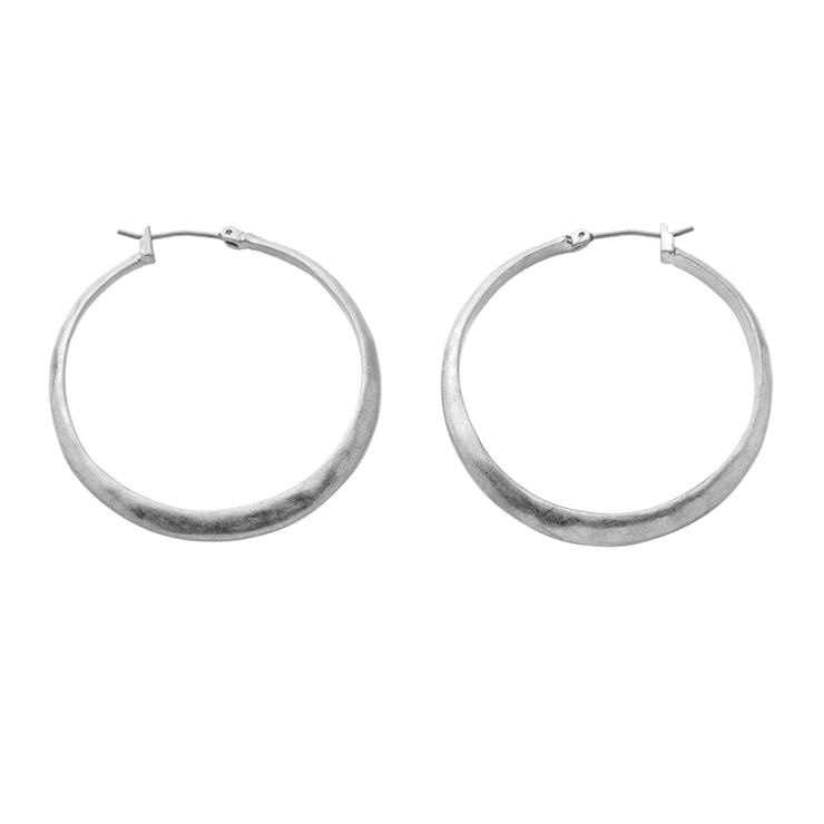 シルバー | 金属アレルギー対応 ピアス フープピアス | CREAM-DOT