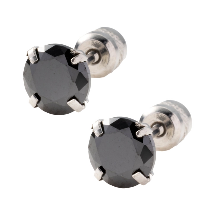 シルバー×ブラック | 全80種類 ステンレス製 ピアス | CREAM-DOT