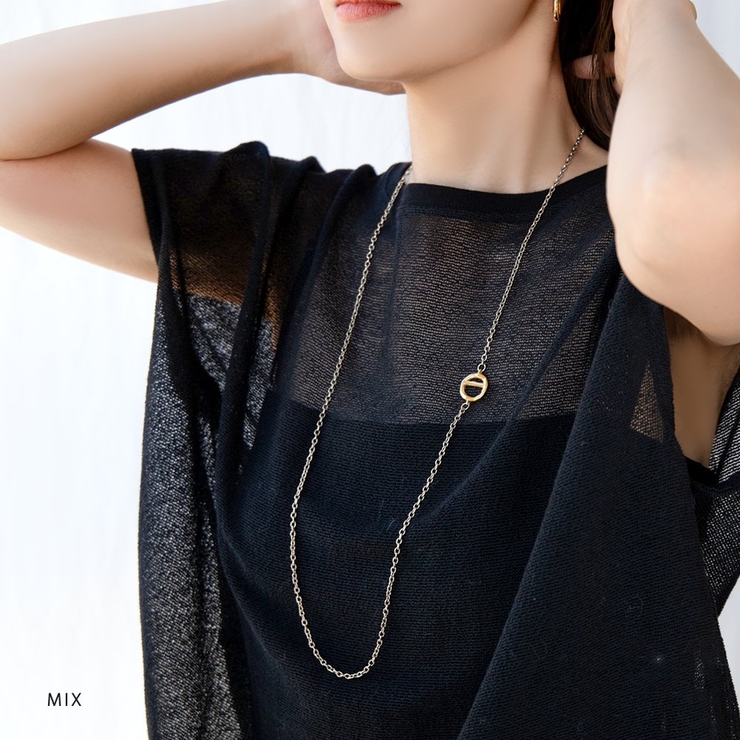 ステンレス製 ネックレス ロングネックレス[品番：CRMA0009310