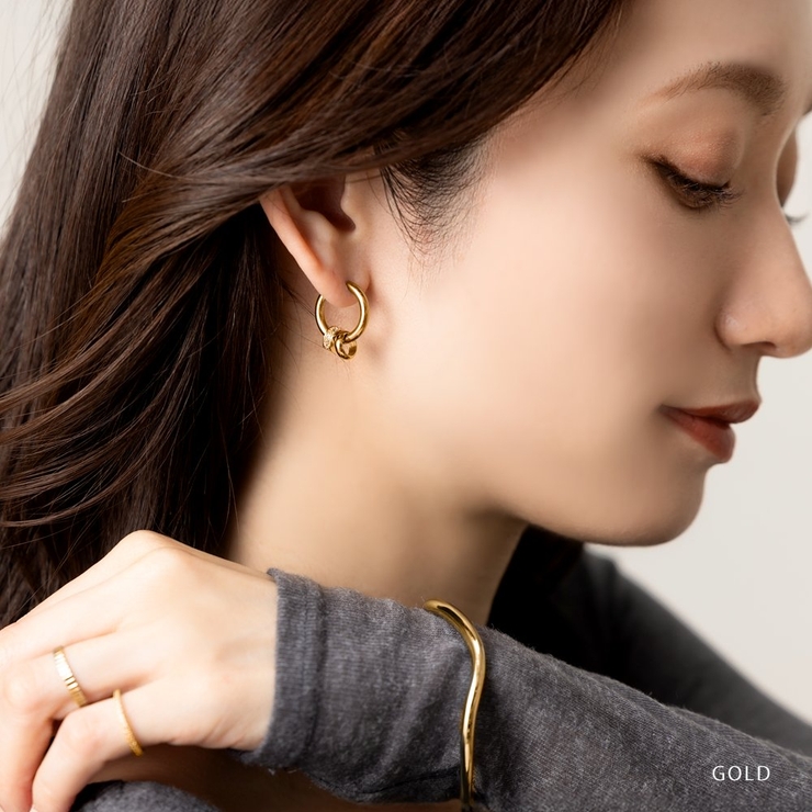 ステンレス製 ピアス フープピアス | CREAM-DOT | 詳細画像12 