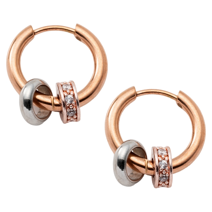 ミックスピンクゴールド | ステンレス製 ピアス フープピアス | CREAM-DOT