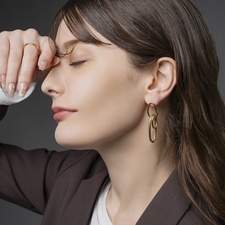 美品　フープピアス プランプフープピアス l シルバーアクセサリーブランド Aletta