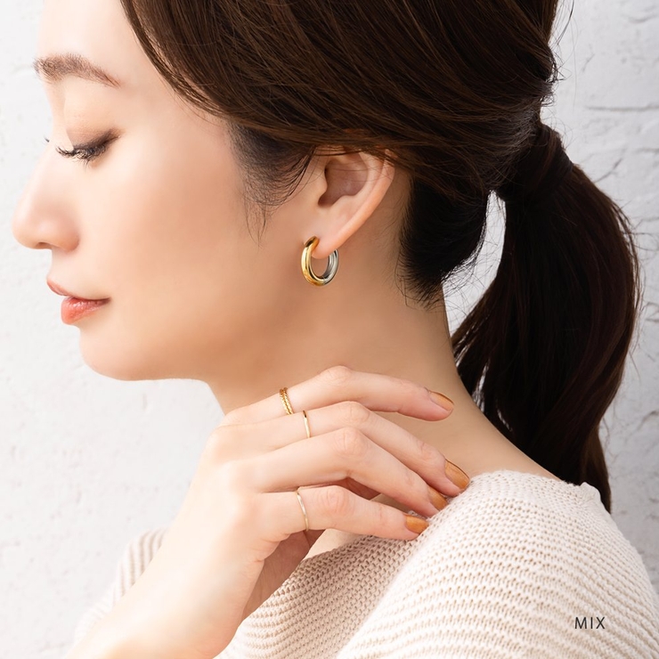 ステンレス製 ピアス フープピアス | CREAM-DOT | 詳細画像11 