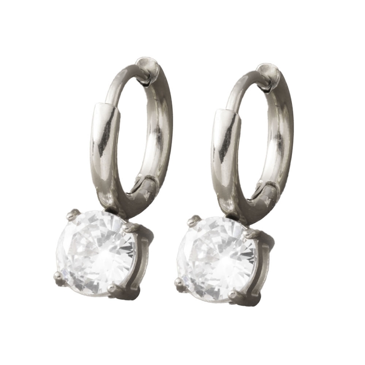 シルバー | ステンレス製 ピアス フープピアス | CREAM-DOT